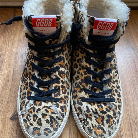 GOLDEN GOOSE SHOPBOP LEOPARD SHERPA SLIDE SNEAKERS EUC SIZE 39 - Picture 3 of 12